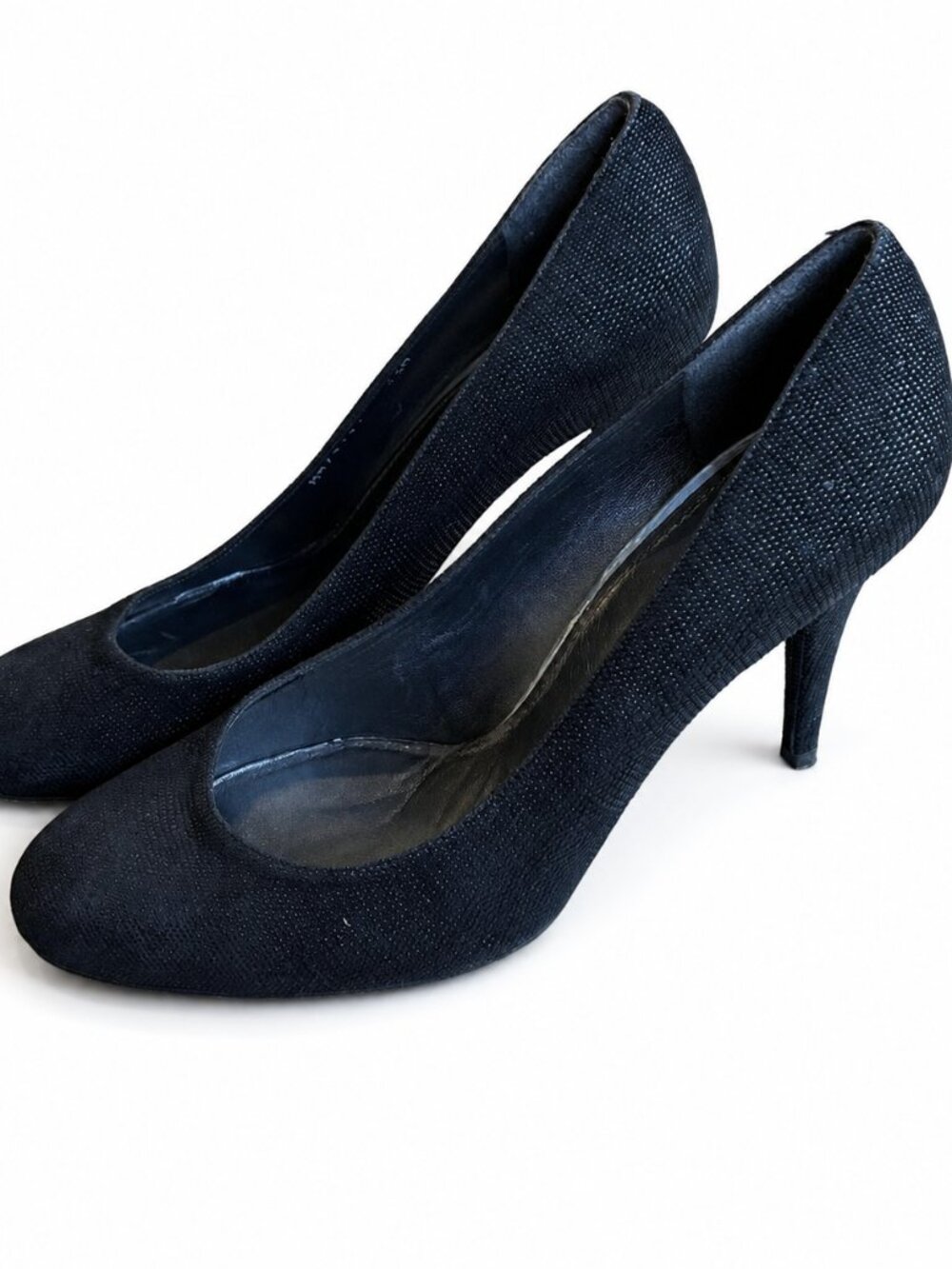 Stuart Weitzman Black Textured Low Block Heel Pumps - Size 9.5 M